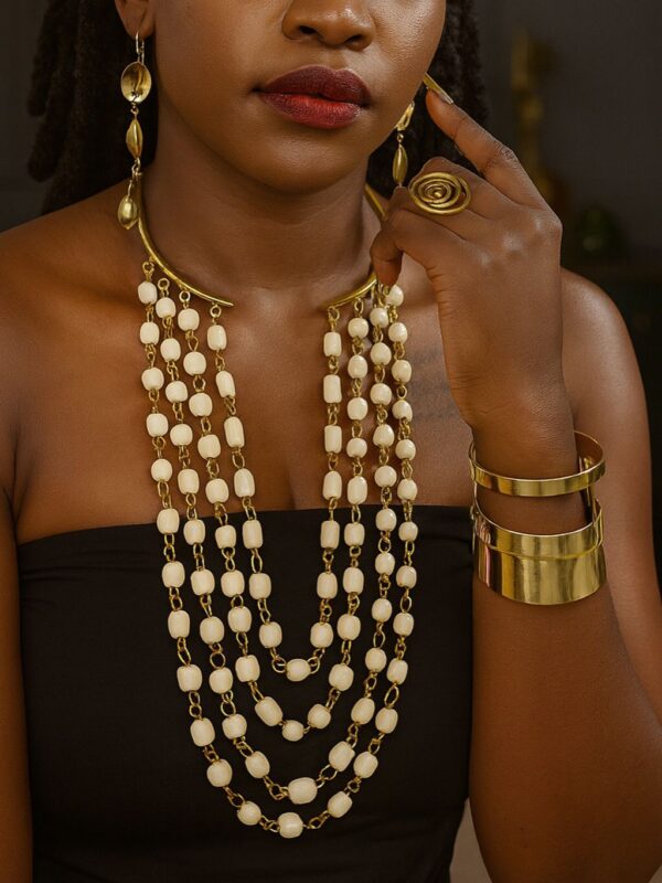 White Bone Neckpiece NGML048