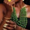 Green Glass Neckpiece NGML049