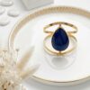 Blue Glass Brass Bracelet BGML001