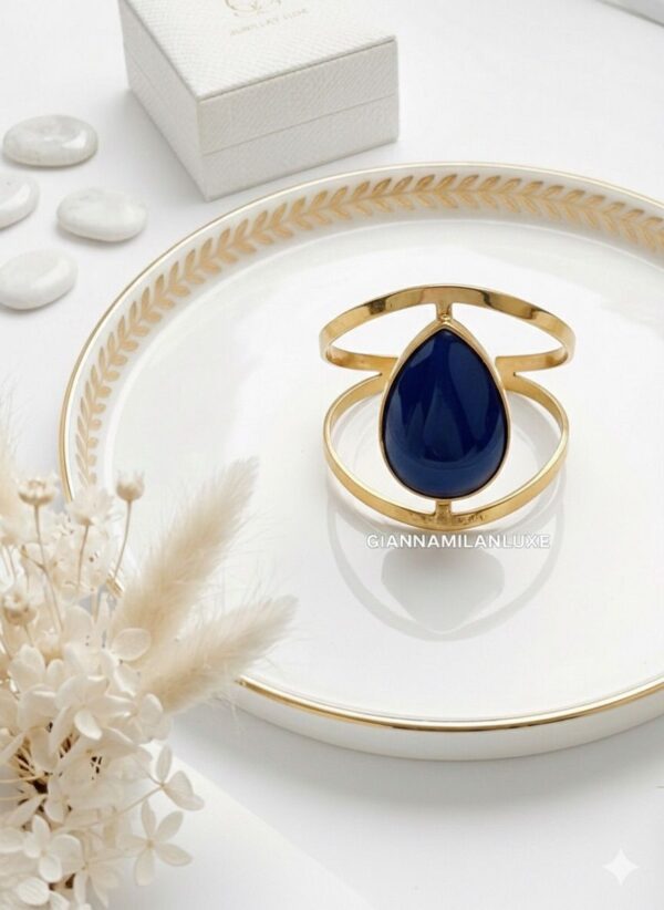 Blue Glass Brass Bracelet BGML001
