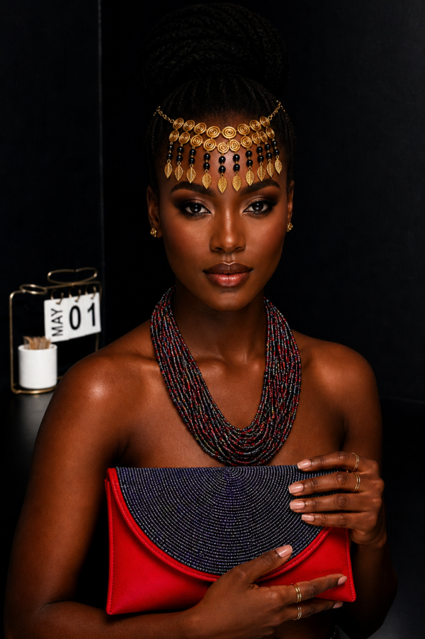 Red Beaded Clutch