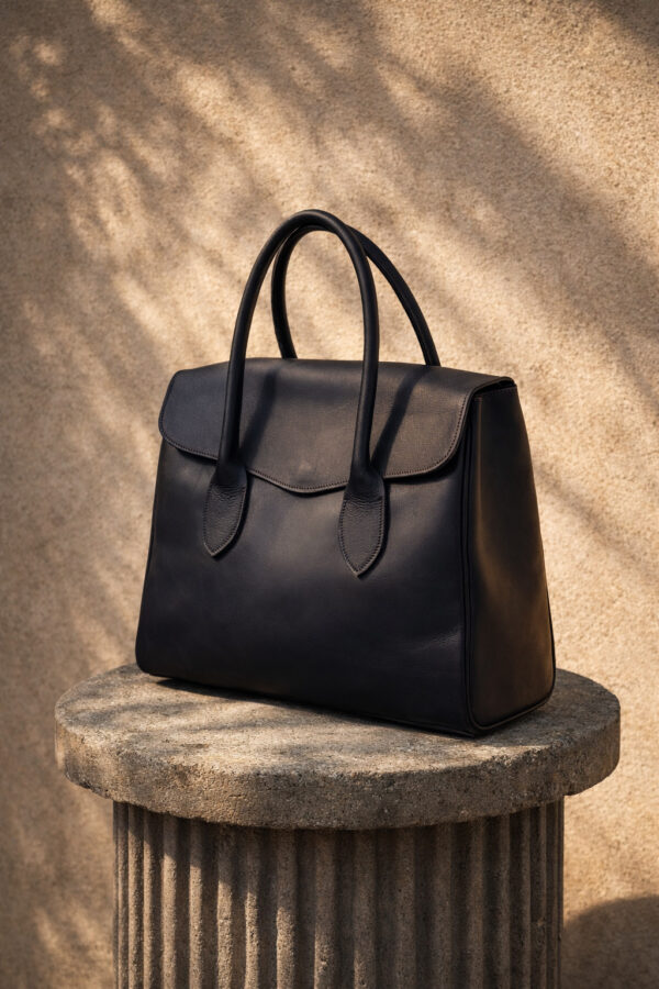 Mocha Leather Tote Bag