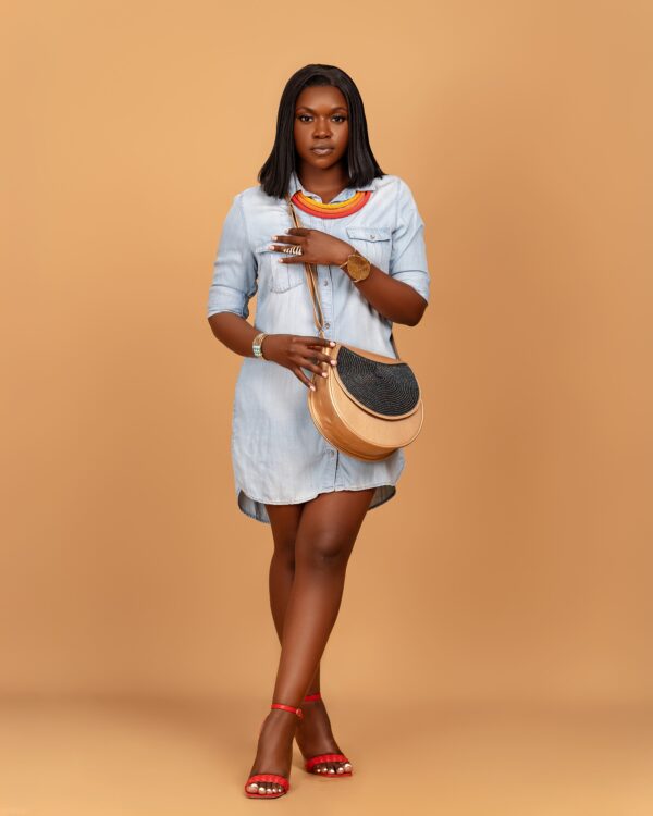 Gold Beaded Sling Bag