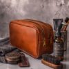 Male Leather Washbag