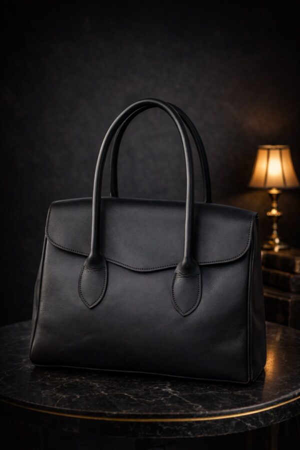 Mocha Leather Tote Bag