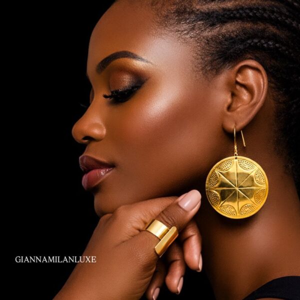 Round Brass Earring