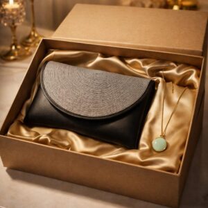 Black Clutch and Pendant Set