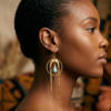 Long Drop Turquoise Bead Earrings