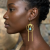 Long Drop Turquoise Bead Earrings