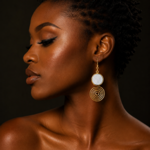 Bone Brass Earrings
