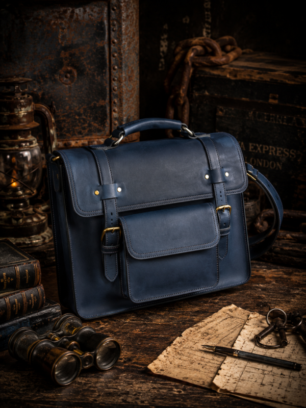 Blue Leather Briefcase