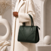 2A066D28-F478-404D-8ECB-A58178F6C712 Green Medium Leather Totebag