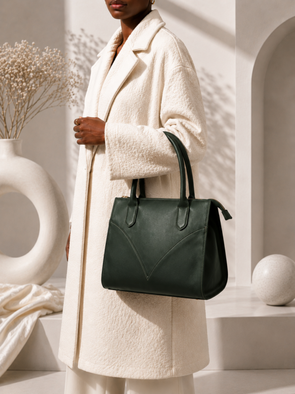 2A066D28-F478-404D-8ECB-A58178F6C712 Green Medium Leather Totebag