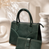 322ED621-A702-4B21-8D8F-EC22077DC6C2 Green Medium Leather Totebag