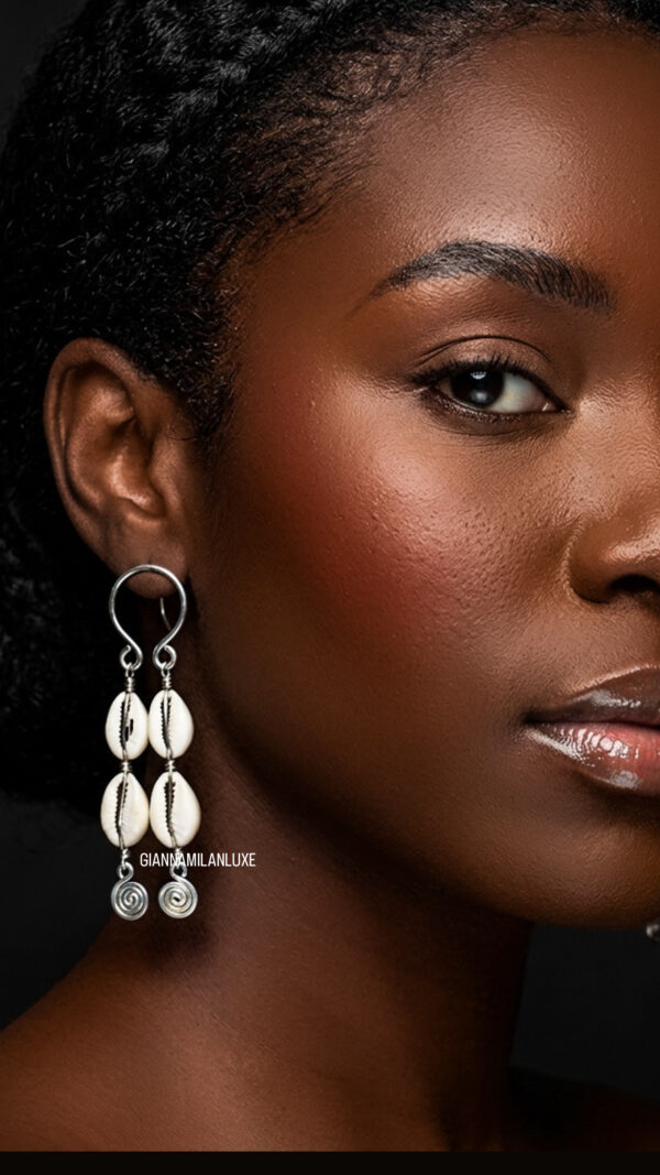 Silver Coated Shell Earrings