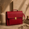 Maroon Leather Briefcase