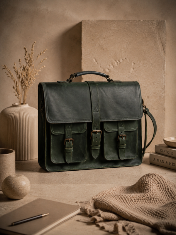 Green Leather Briefcase