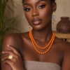 Orange Beaded Neckpiece