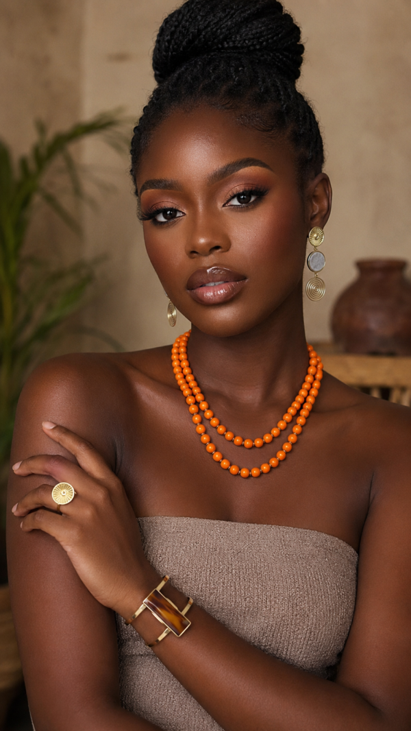 Orange Beaded Neckpiece