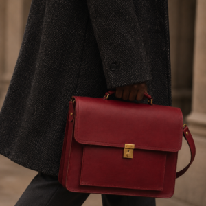 Maroon Leather Briefcase