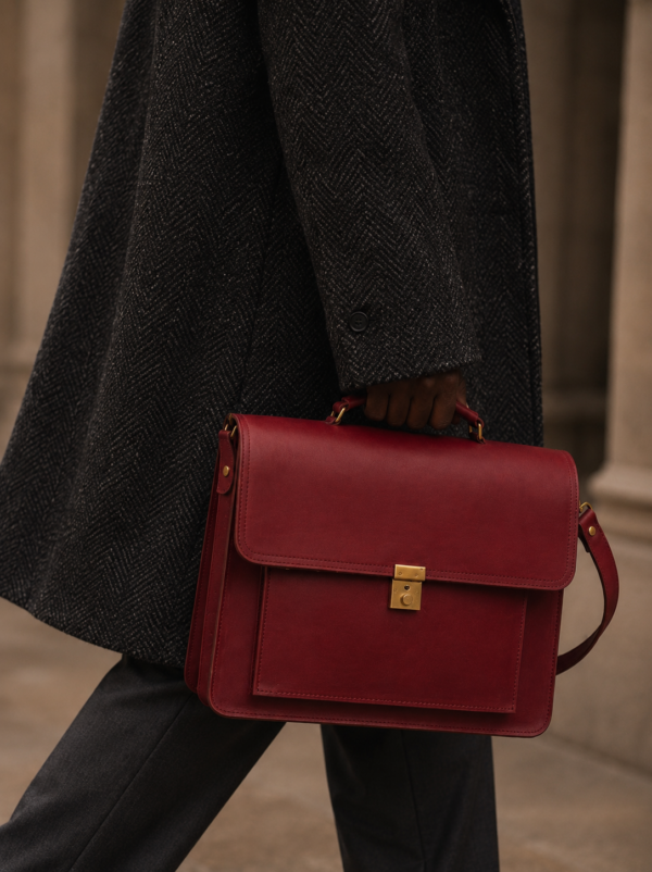 Maroon Leather Briefcase