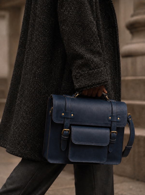 Blue Leather Briefcase