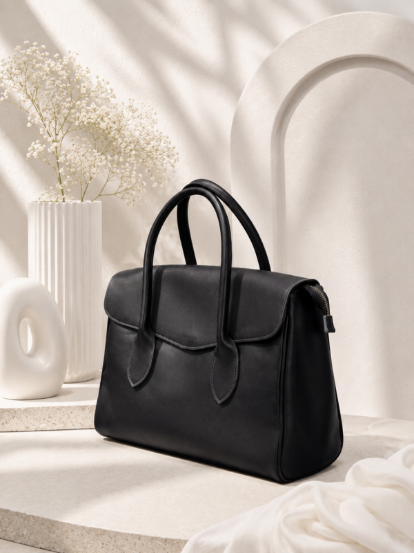 F3D5B911-E4C9-422F-AA56-0B9408B2D2CA Mocha Leather Tote Bag