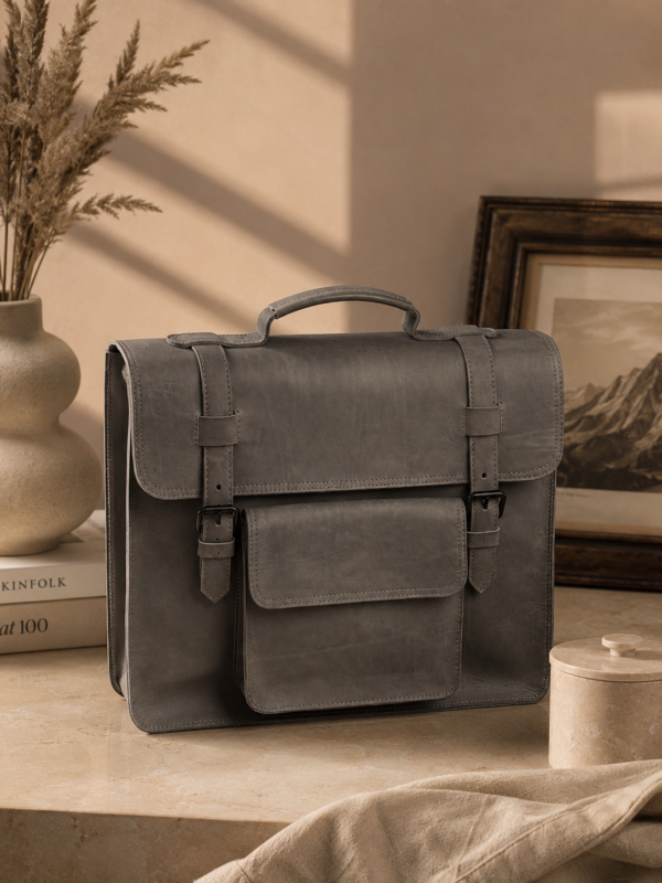 Chestnut Leather Briefcase