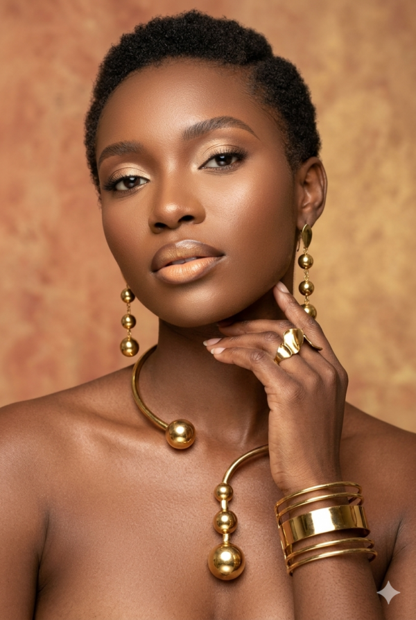Brass Question mark Choker Set