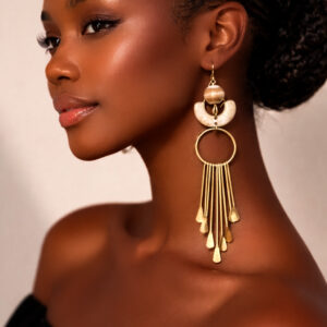 WHITE HORN BRASS EARRINGS