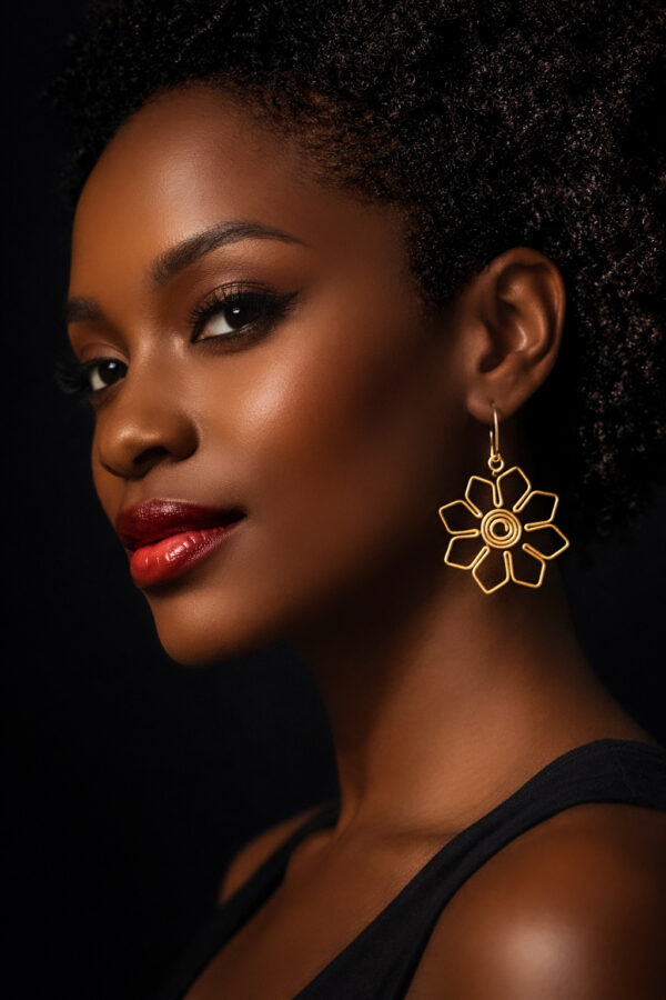 BRASS FLOWER EARRINGS