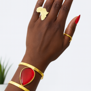 RED GLASS BRACELET SET