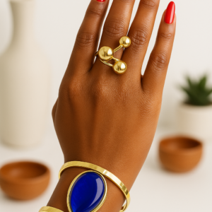 BLUE GLASS BRACELET SET