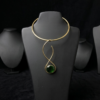 IMG_9546 Green Glass Brass Choker