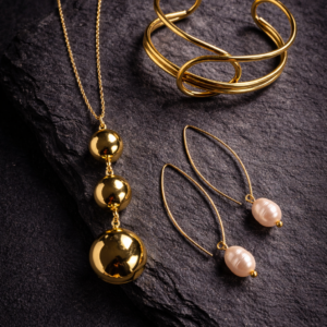 Brass Drops Pendant Set