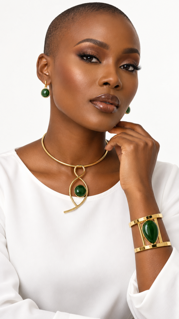 Green Glass Choker Set