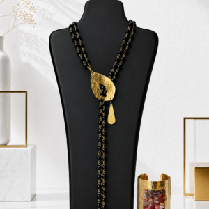 Black Bead Neckpiece Set