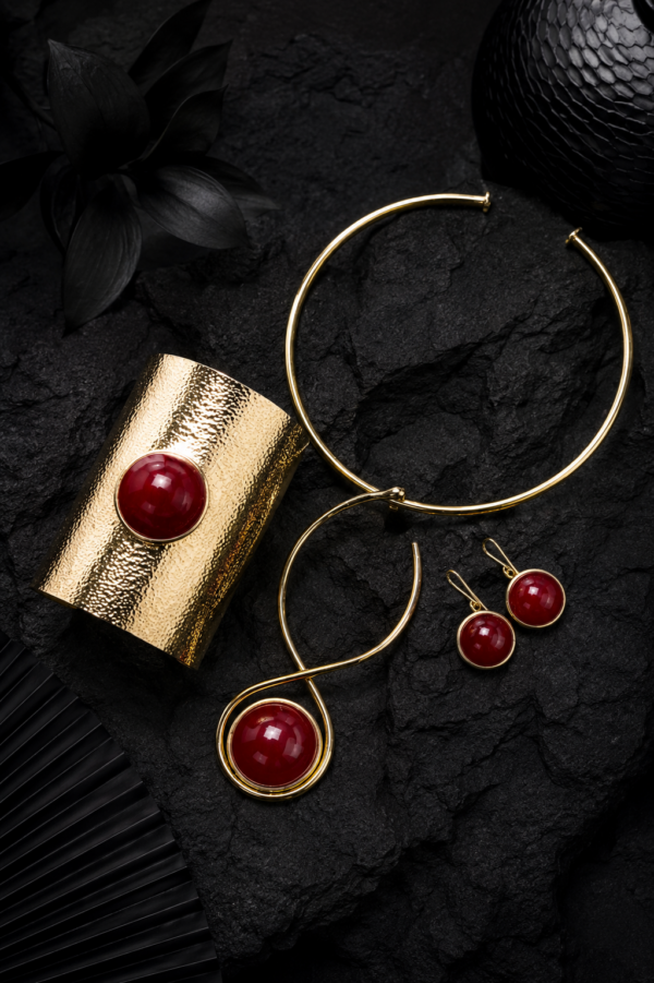 Red Glass Choker Set