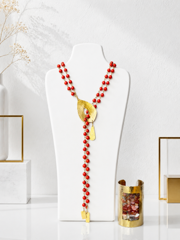 8B3DAFC9-B908-4162-AAC4-72AED6E80066 Red Bead Neckpiece Set