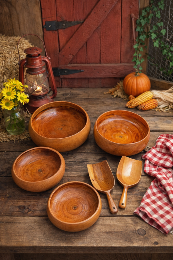 Wooden Bowls Set