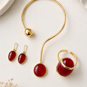 Red Glass Choker Set