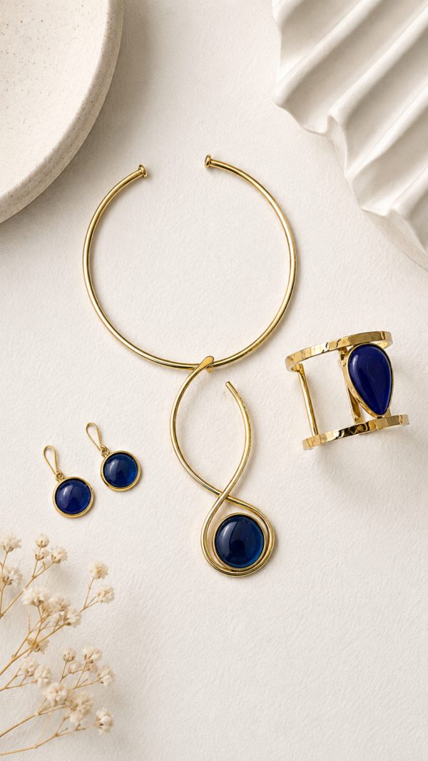 Blue Glass Choker Set