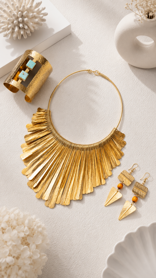 Brass Spike Choker Set