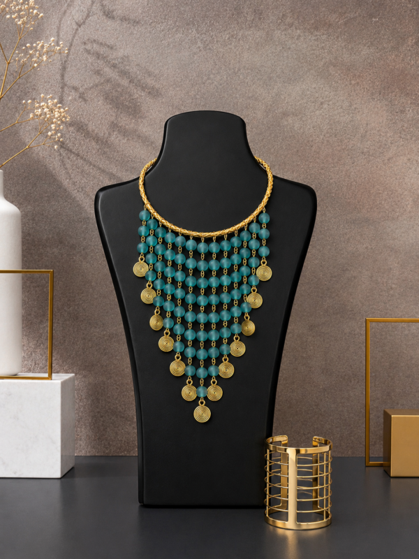 Blue Glass Neckpiece Set