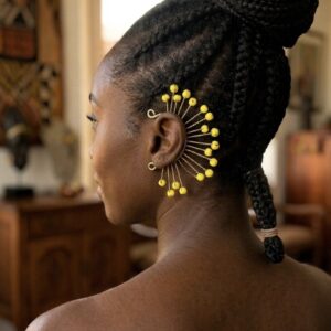 Yellow Beads Earcuff